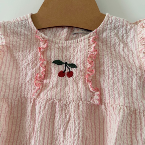 Konges Sløjd Baby Girls Ellie Frill Romper in Pink - Picture 4 of 11